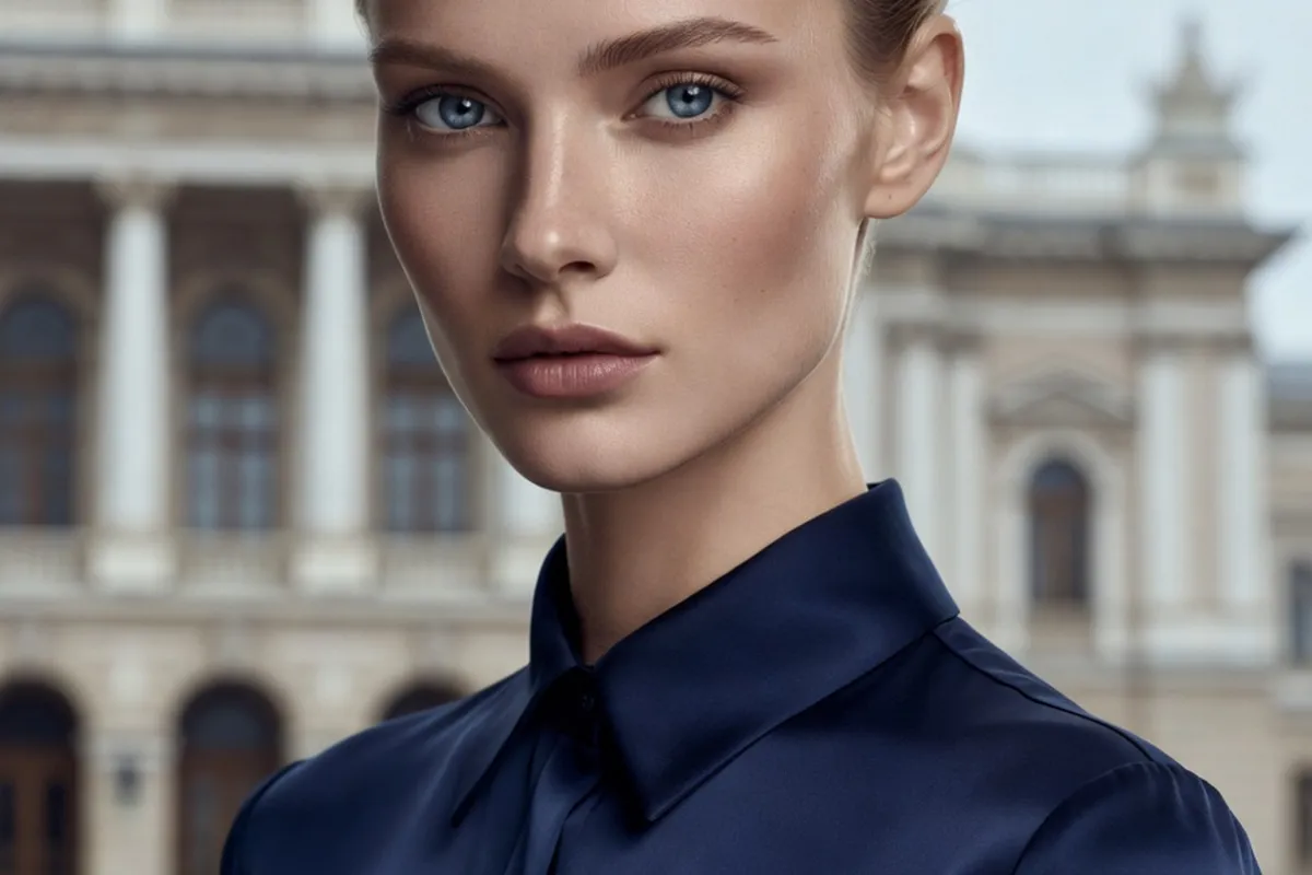 Portrait d'une jeune femme biélorusse au style formel et sobre