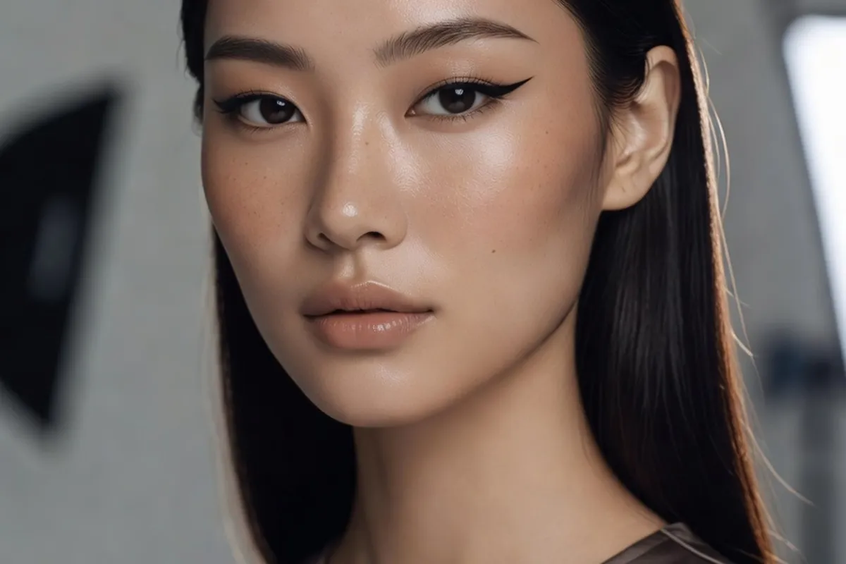 Portrait beaute editorial d'une jeune femme est-asiatique