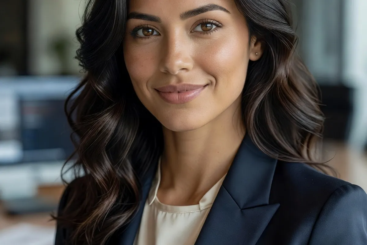 Portrait professionnel d'une journaliste latino-americaine