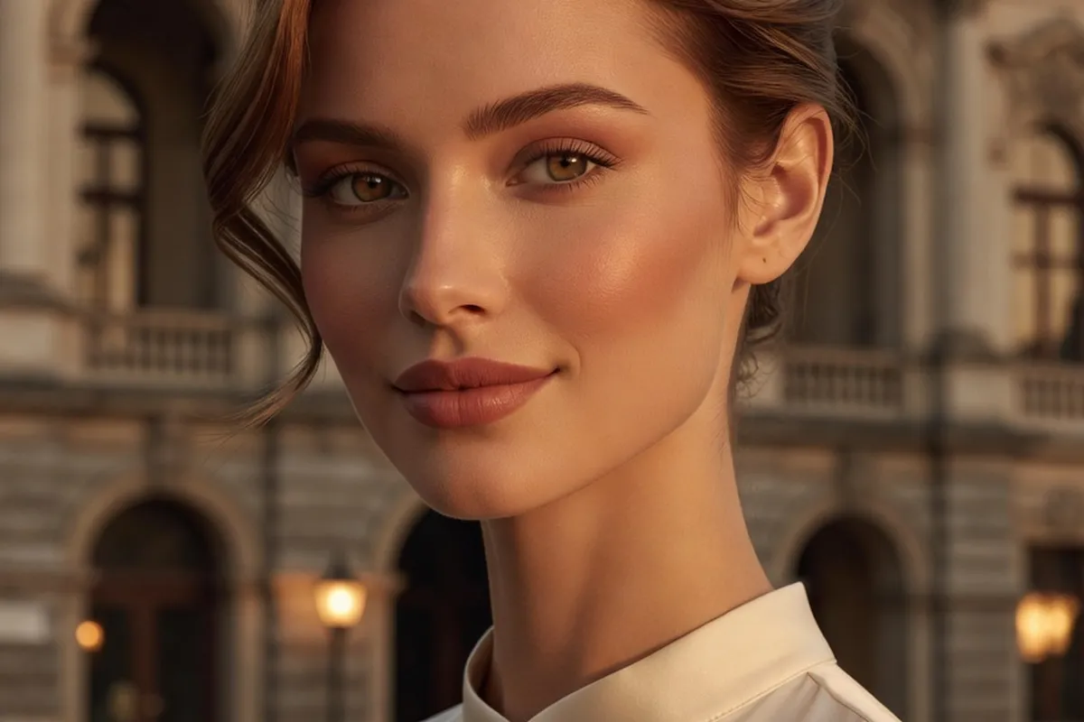 Portrait elegant d'une jeune femme polonaise au style classique
