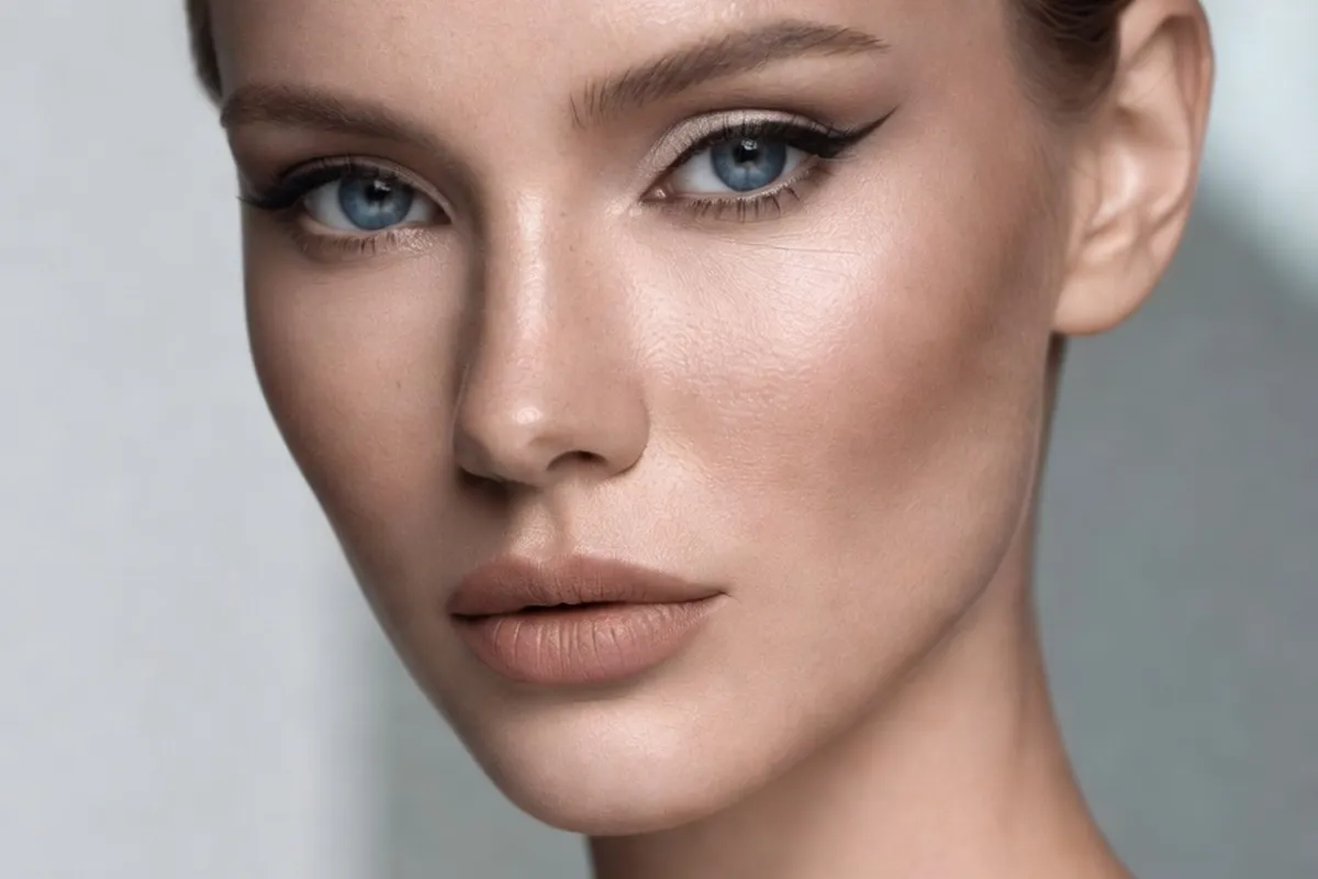 Gros plan beaute sur un maquillage slave a la peau claire
